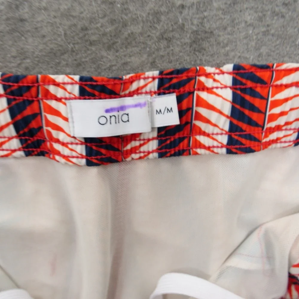 Onia Swim Shorts Men Medium Red Blue Striped The Calder Boardshorts Swimwear